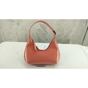 By FAR Baby Amber Beige Semi Patent Leather Apple Shoulder Bag